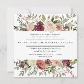 Rustic Bloom Wedding Uitnodiging | Vierkant (Voorkant)
