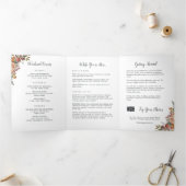 Rustic Bloom Wedding Welcome Letter Itinerary Drieluik Programma (Binnen)