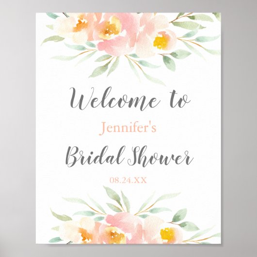 Rustic Blossom Vrijgezellenfeest Welkom Poster (Voorkant)