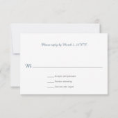 Rustic Blue, afgebeeld als Floral Wreath Wedding R RSVP Kaartje (Achterkant)