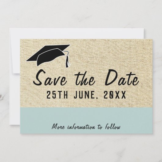 Rustic Blue Afstuderen Save the Date Photo Aankondiging (Achterkant)