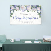 Rustic Blue and White Floral 80th Birthday Spandoek (Beurs)