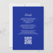 Rustic Blue Arch Portugees Tegel QR Code Huwelijk Kaart (Achterkant)