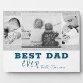 Rustic Blue Best Father's Day 3 Foto Collage Fotoplaat (Voorkant)