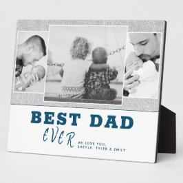 Rustic Blue Best Father's Day 3 Foto Collage Fotoplaat
