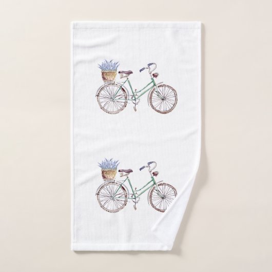 Rustic Blue Bicycle Lavender Floral Bad Handdoek (Handdoek)