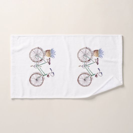 Rustic Blue Bicycle Lavender Floral Bad Handdoek (Handdoek)