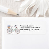 Rustic Blue Bicycle Lavender Floral Etiket (Insitu)