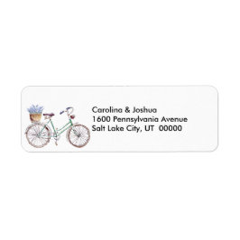 Rustic Blue Bicycle Lavender Floral Etiket