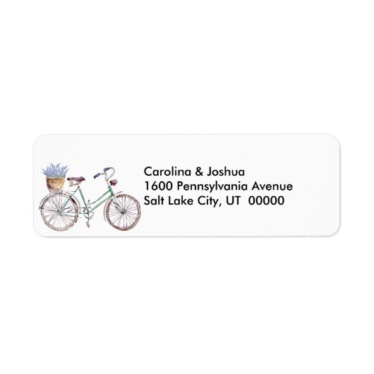 Rustic Blue Bicycle Lavender Floral Etiket (Voorkant)