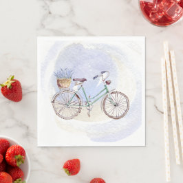 Rustic Blue Bicycle Lavender Floral Servet