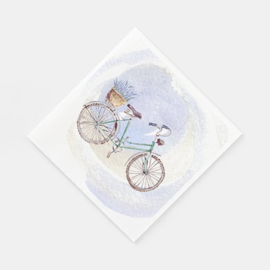 Rustic Blue Bicycle Lavender Floral Servet (Hoek)