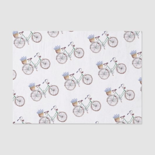 Rustic Blue Bicycle Lavender Floral Tissuepapier (Voorkant)