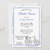 Rustic Blue Bicycle Lavender Floral Vrijgezellenfe Kaart (Voorkant)