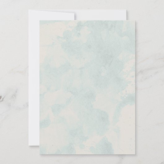 Rustic Blue Bird Wedding Invitations Kaart (Achterkant)