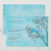 Rustic Blue Birds Wedding Invitations Kaart (Voorkant / Achterkant)
