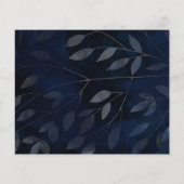 Rustic Blue Bladeren Trouwfoto Save the Date (Achterkant)