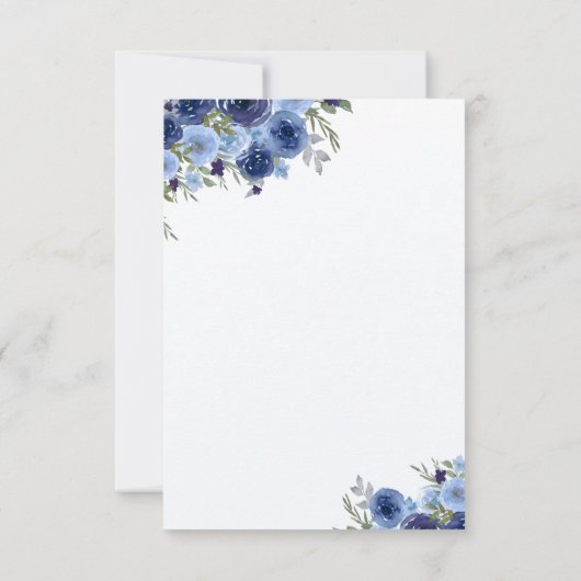Rustic Blue Blooms – Boho Wedding Save The Date (Achterkant)
