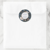 Rustic Blue Botanical Wedding Sticker (Tas)