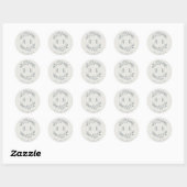 Rustic Blue Botanische Krans Trouw Monogram Ronde Sticker (Vel)