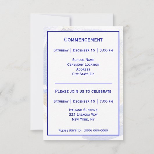 Rustic Blue Bottle Lavendel Floral Afstuderen Aankondiging (Achterkant)