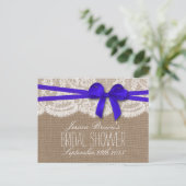 Rustic Blue Bow Vrijgezellenfeest Recipe Kaarten (Staand voorkant)