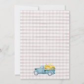 Rustic Blue Brown Fall Pumpkin Truck Baby Shower Kaart (Achterkant)