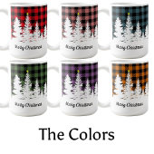 Rustic Blue Buffalo Plaid Forest Vrolijk Kerstfees Koffiemok