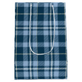 Rustic Blue Buffalo Plaid Waterverf Rendier Medium Cadeauzakje (Achterkant)