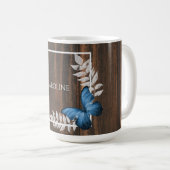 Rustic Blue Butterfly - Mok op maat van koffie (Voorkant rechts)