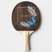 Rustic Blue Butterfly Ping Pong Paddle Tafeltennisbatje (Voorkant)