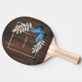 Rustic Blue Butterfly Ping Pong Paddle Tafeltennisbatje (Zijkant)