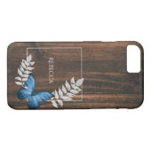 Rustic Blue Butterfly - Speciaal Case-Mate iPhone Case (Achterkant (Horizontaal))