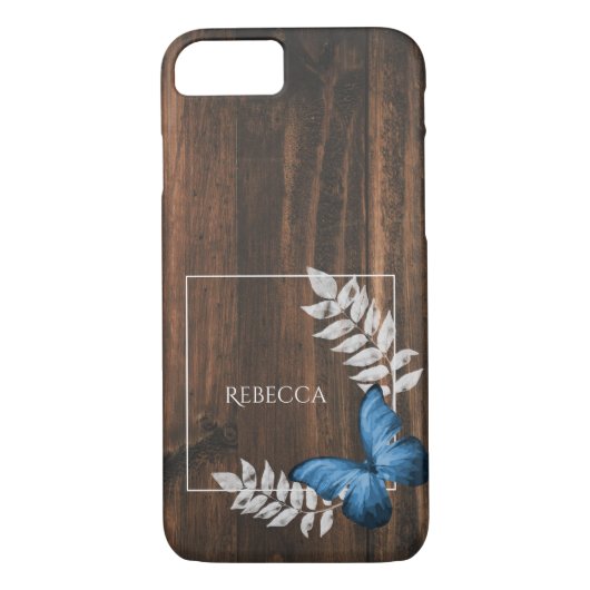 Rustic Blue Butterfly - Speciaal Case-Mate iPhone Case (Achterkant)