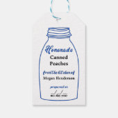 Rustic Blue Canning Jar Kraft Hang Label Cadeaulabel (Achterkant)