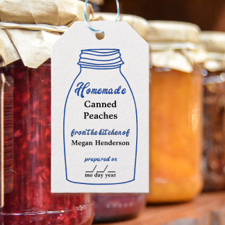 Rustic Blue Canning Jar Kraft Hang Label Cadeaulabel