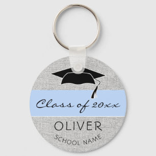 Rustic Blue Class of and Afstuderen Name Afstudere Sleutelhanger