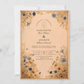 Rustic Blue Cornflower Wedding Kaart (Voorkant)