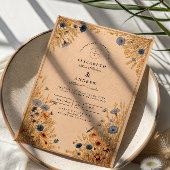 Rustic Blue Cornflower Wedding Kaart