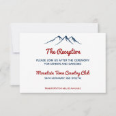 Rustic Blue Country Mountain Deer Reception Kaart (Voorkant)