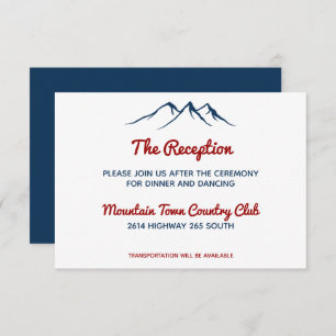 Rustic Blue Country Mountain Deer Reception Kaart