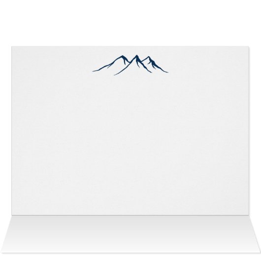 Rustic Blue Deer and Mountain Wedding Bedankt (Binnen Horizontaal (Boven))