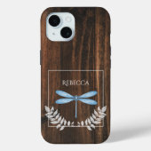 Rustic Blue Dragonfly, gepersonaliseerd Case-Mate iPhone Case (Achterkant)