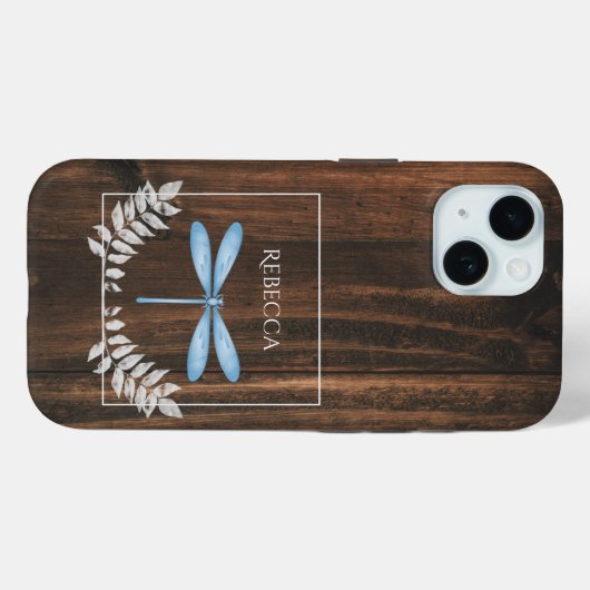 Rustic Blue Dragonfly, gepersonaliseerd Case-Mate iPhone Case (Achterkant (horizontaal))