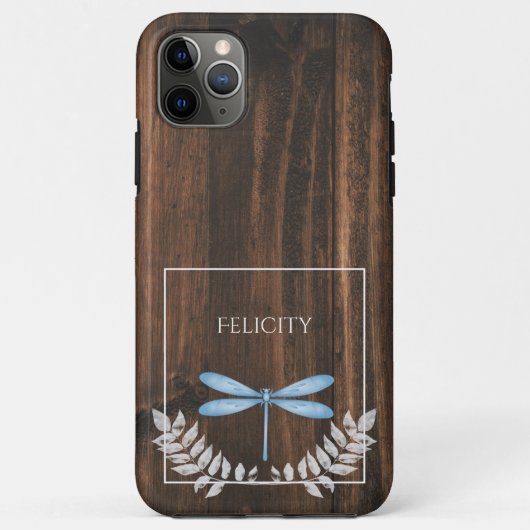 Rustic Blue Dragonfly Hoesje-Mate iPhone Case (Achterkant)