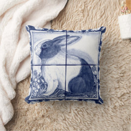 Rustic Blue Dutch Bunny Rabbit Dedham  Tegel Kussen