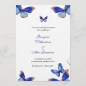 Rustic Blue Editable Photo Wedding Invite Kaart (Voorkant)