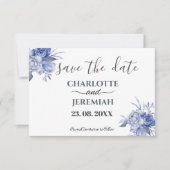Rustic Blue Eucalyptus Waterverf Floral Foliage Save The Date (Voorkant)