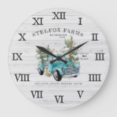 Rustic Blue Farmhouse Truck Grote Klok (Voorkant)