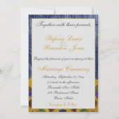 Rustic Blue Fence & Daisies Kaart (Achterkant)